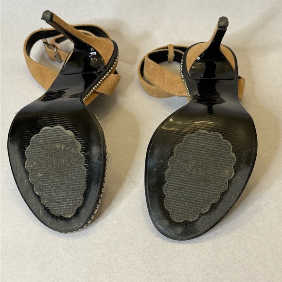 RARE Steve Madden Sylvie Heels Sandals Tan Sz 6 - Picture 10 of 10